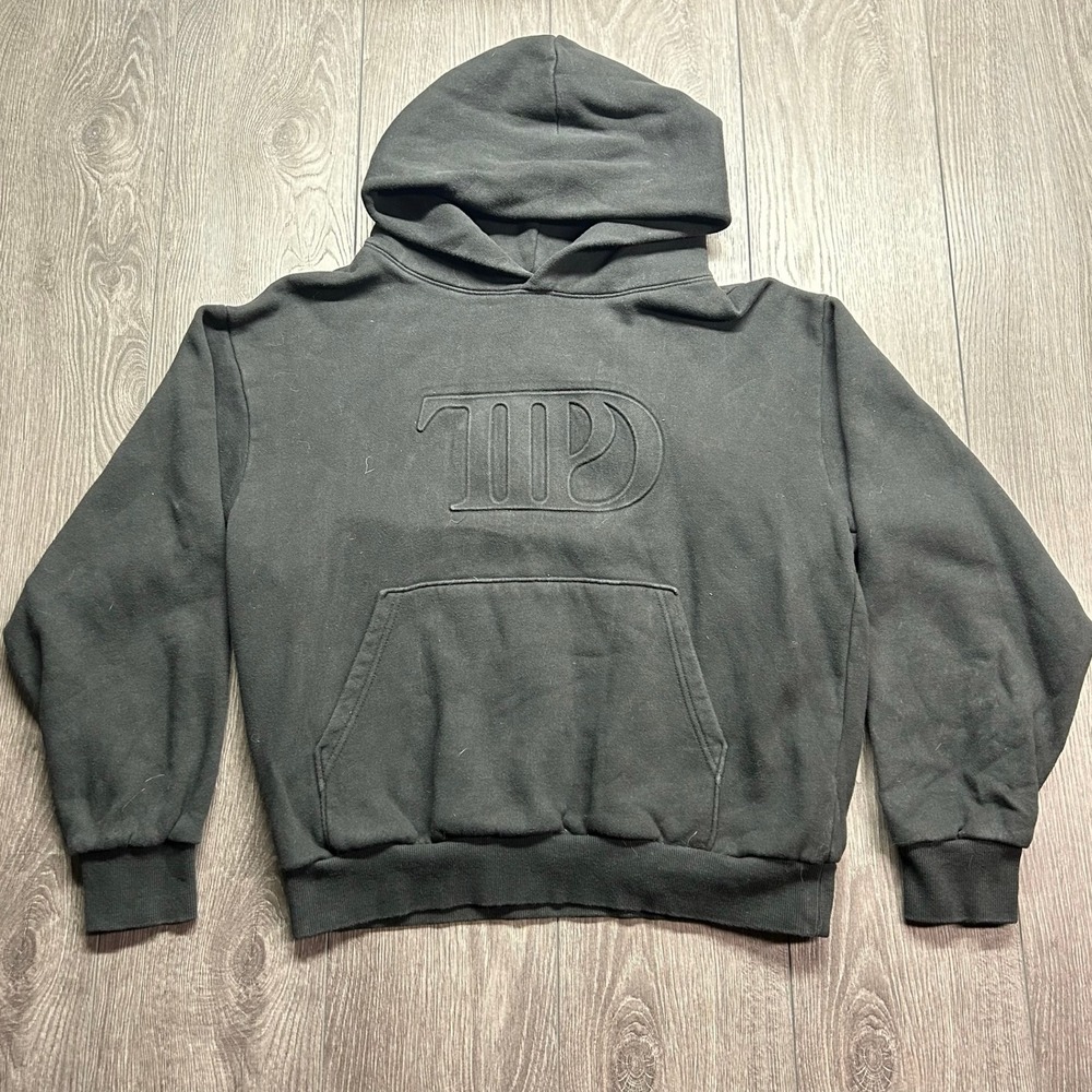 Taylor Swift The Tortured Poets Department TTPD Embossed Black Hoodie Medium